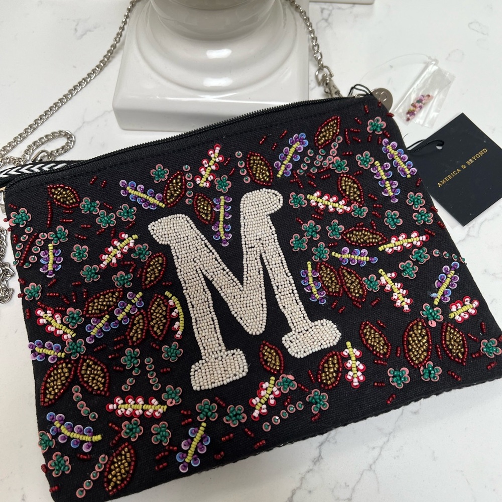 New personalized initial embellished pouch!